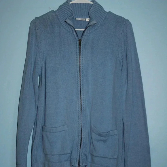 The Vermont Country Store Zip Up Medium Sweater with Pockets Modest - Picture 2 of 15